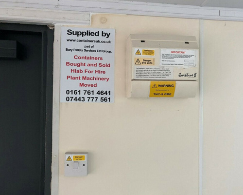 view of fusebox inside portable office