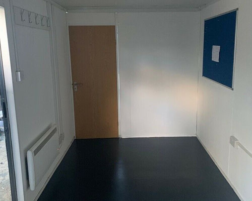 view of the office in the portable office / canteen