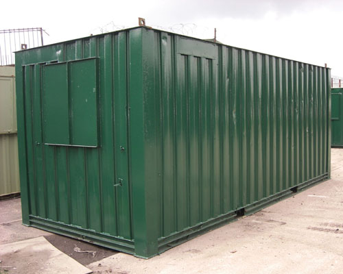 high security shipping container office and canteen for sale in forest green colour