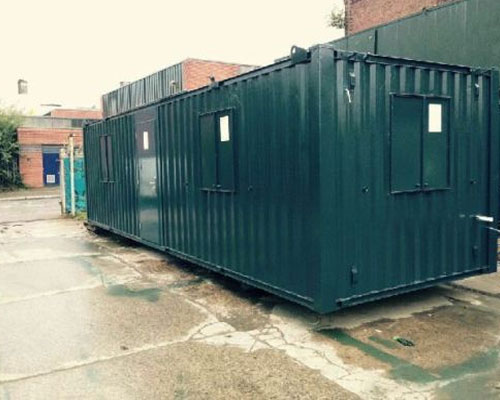 high security shipping container office and canteen for sale in green