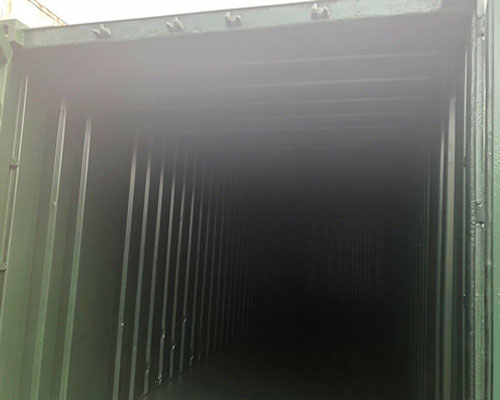 inside view of green storage container