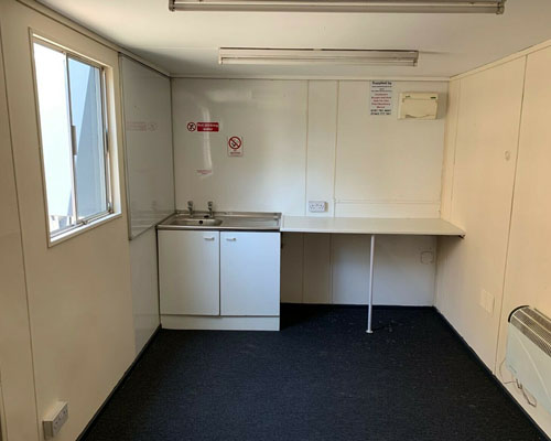 view ok kitchen area in canteen container